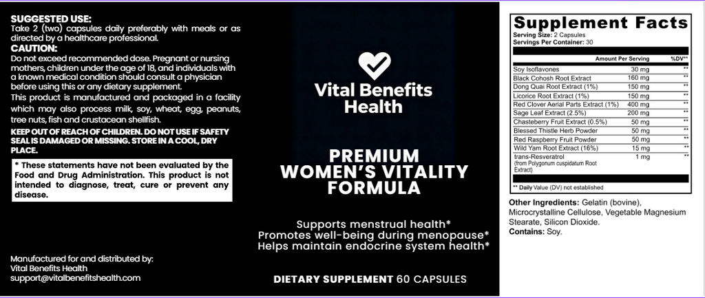 Vital Benefits Health™ PREMIUM Women's Vitality Formula [BUNDLE - 3 Units]